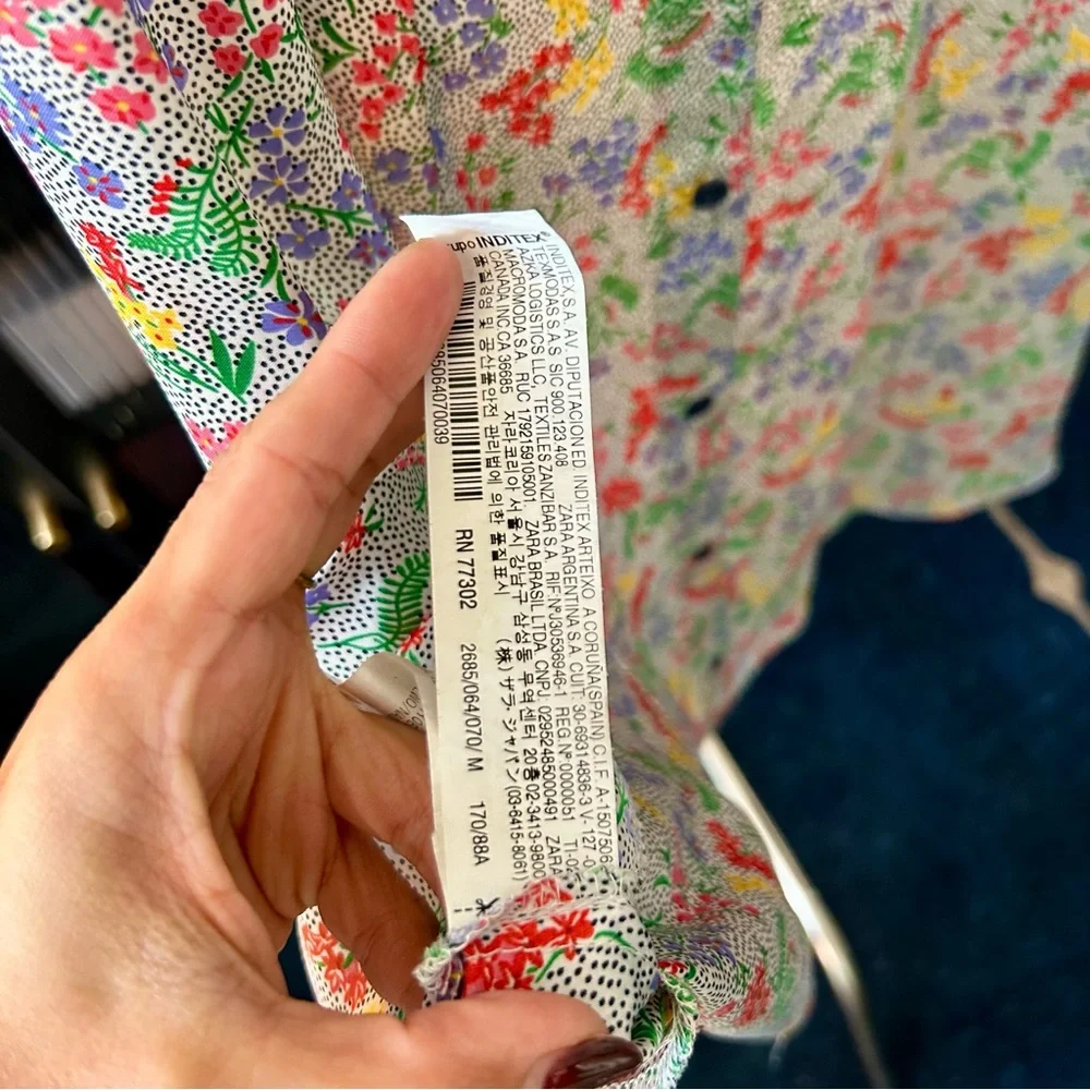 Zara Basic Floral Sleeveless Shift Dress - Picture 7 of 7